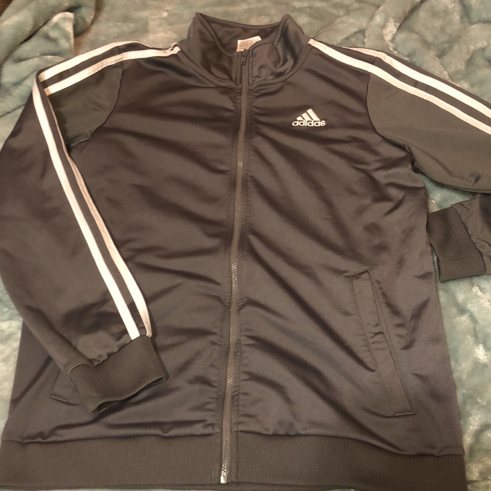 grey adidas track jacket